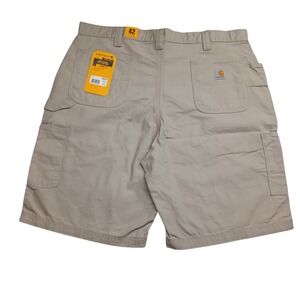 Carhartt Mens Loose Fit Canvas Utility Work Shorts Tan B147 Size 42 10in Inseam